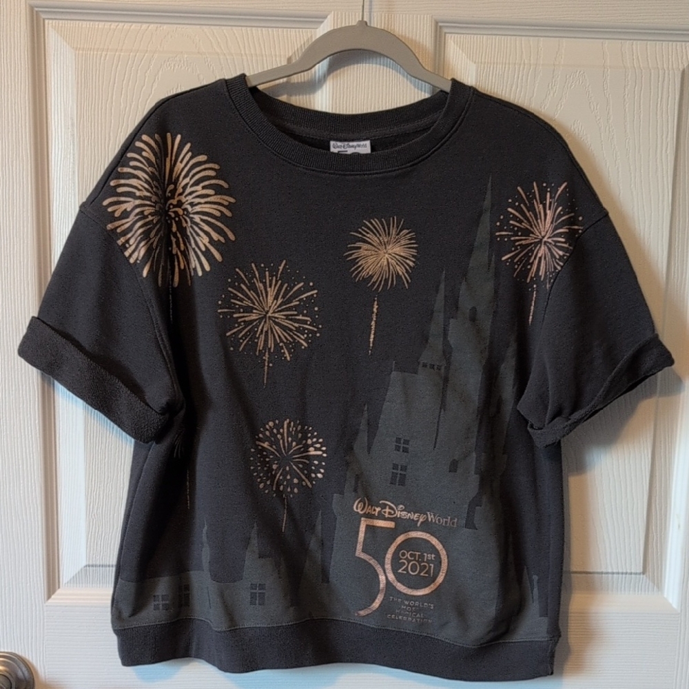 Disney Gray Fireworks Sweatshirt Hoodie